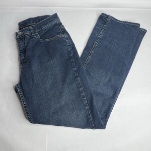 Lee Riders Jeans Womens 12M Relaxed Blue Denim Farm Straight High Rise 31 X 31